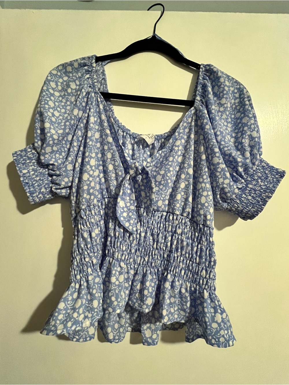 Sienna Sky Bohemian Cottagecore Light Blue Top Size Large